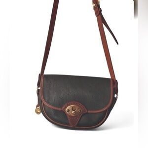 Vintage Dooney & Bourke Green Saddle Bag 🍃 90s Preppy Leather Crossbody